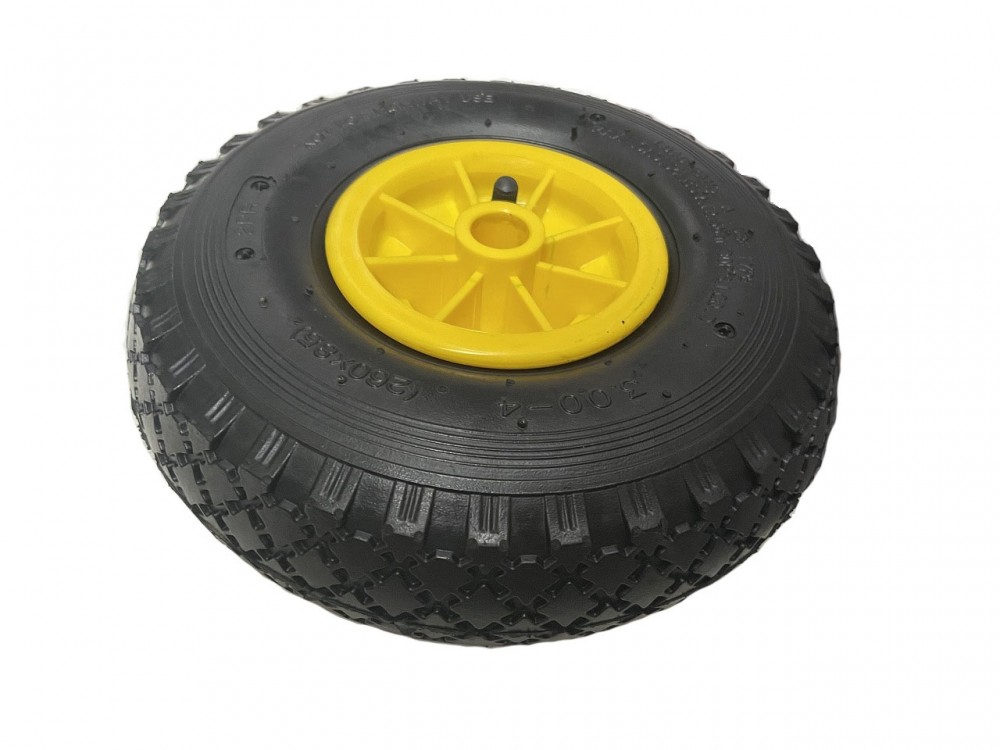 Колесо пневматическое резиновое 260 мм PR1805-2 (желтое) фотография Колесо пневматическое резиновое 260 мм PR1805-2 (желтое) - фото