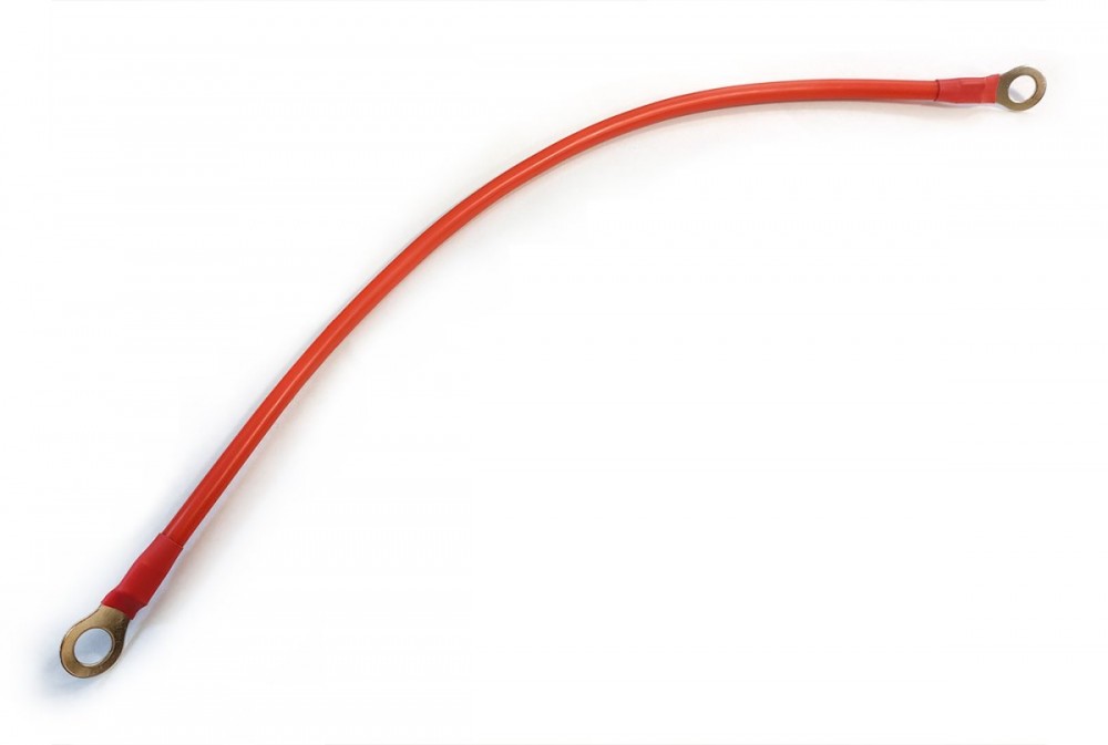 Перемычка 8AWG 300мм M8 красная фотография Перемычка 8AWG 300мм M8 красная - фото