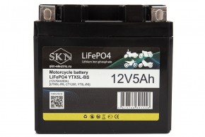 Аккумулятор для мототехники SKN LiFePO4 YTX5L-BS (12V/5Ah/80A) [UTX5L-BS, CT1205, YT5L-BS] в Екатеринбурге - avtopogruzchiki.com