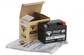 Аккумулятор стартерный для мототехники Rutrike YTX4L-BS (12V/4Ah) (UTX4L-BS, CT 1204, MT 12-4) в Екатеринбурге - avtopogruzchiki.com