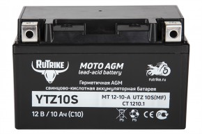 Аккумулятор стартерный для мототехники Rutrike YTZ10S (12V/10Ah) (UTZ10S, CT 1210.1, MT 12-10-A) в Екатеринбурге - avtopogruzchiki.com