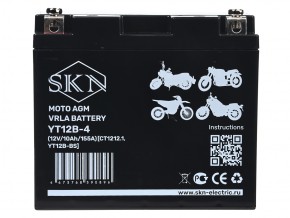 Аккумулятор стартерный для мототехники SKN YT12B-4 (12V/10Ah/155A)  [CT 1212.1, YT12B-BS] в Екатеринбурге - avtopogruzchiki.com