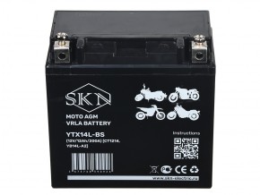 Аккумулятор стартерный для мототехники SKN YTX14L-BS (12V/12Ah/200А) [CT1214, YB14L-A2] в Екатеринбурге - avtopogruzchiki.com