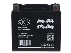 Аккумулятор стартерный для мототехники SKN YTX5L-BS (12V/5Ah/80A) [UTX5L-BS, CT1205, YT5L-BS] в Екатеринбурге - avtopogruzchiki.com