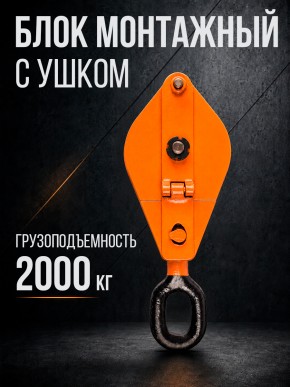 Блок монтажный однорольный с  ушком TOR 2 т с откидной щекой в Екатеринбурге - avtopogruzchiki.com
