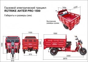 Грузовой электротрицикл Rutrike Антей Pro 1500 60V1200W в Екатеринбурге - avtopogruzchiki.com