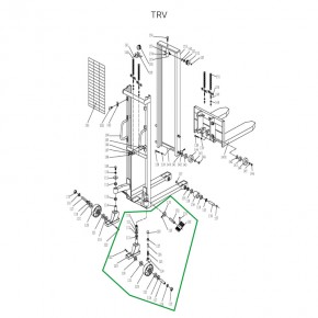 Колесная опора поворотная с тормозом в сборе для TRV в Екатеринбурге - avtopogruzchiki.com