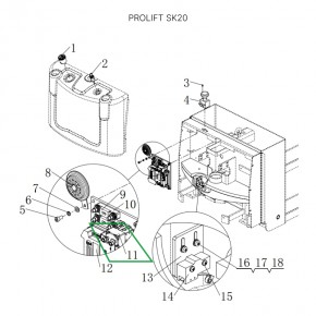 Контактор двигателя подъема 24В для штабелеров SDR/SDK, для тележек SK20 в Екатеринбурге - avtopogruzchiki.com