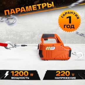 Лебедка электрическая переносная TOR SQ-02 450 кг 4,6 м 220 В с пультом в Екатеринбурге - avtopogruzchiki.com