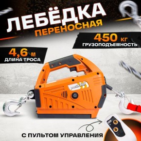Лебедка электрическая переносная TOR SQ-02 450 кг 4,6 м 220 В с пультом в Екатеринбурге - avtopogruzchiki.com