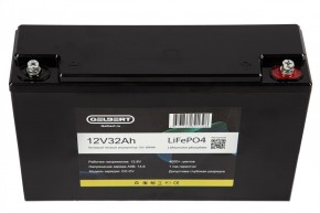 Литиевый тяговый аккумулятор Gelbert LiFePO4 (12V/32Ah/32A/384Wh) [6-EVF-32] в Екатеринбурге - avtopogruzchiki.com