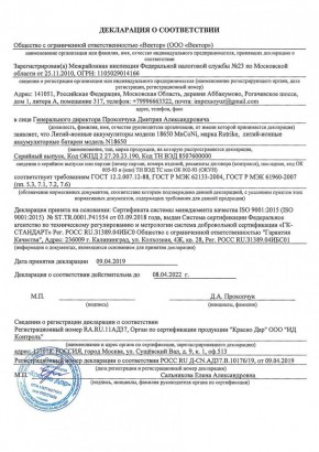 Литиевый тяговый аккумулятор RuTrike (18650 MnCoNi) 48V24A/H в Екатеринбурге - avtopogruzchiki.com