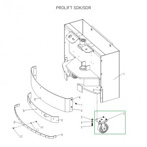 Опорное колесо в сборе с поворотной опорой для штабелеров SDR1536/1545S/1645/1656/2036/2045, SDK в Екатеринбурге - avtopogruzchiki.com