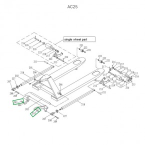 Ось крепления углового рычага к опорной площадке для гидравлических тележек AC25 в Екатеринбурге - avtopogruzchiki.com