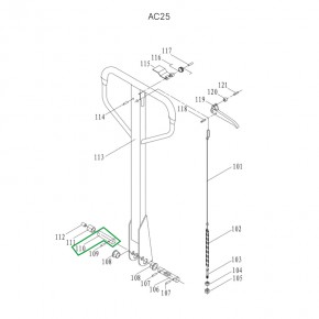 Ось нажимного ролика для гидравлических тележек DF25 в Екатеринбурге - avtopogruzchiki.com