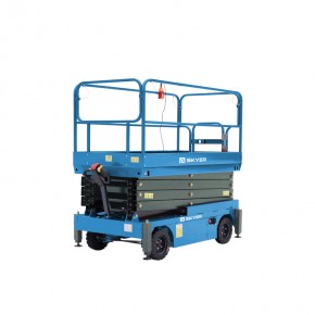 Подъемник самоходный электрический ножничный ведомый SKYER SPF0905 в Екатеринбурге - avtopogruzchiki.com