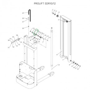 Ролик мачты для штабелеров SDR 1-1,2 т, SDR1635 в Екатеринбурге - avtopogruzchiki.com
