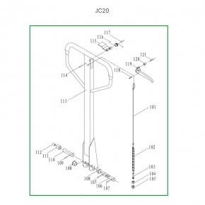 Ручка  в сборе для гидравлических тележек DF25 в Екатеринбурге - avtopogruzchiki.com