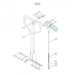 Рычаг управления режимом работы для гидравлических тележек DF25 в Екатеринбурге - avtopogruzchiki.com