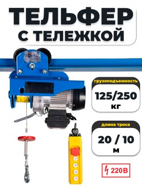 С ТЕЛЕЖКОЙ таль электрическая TOR PA 125/250 кг 20/10 м в Екатеринбурге - avtopogruzchiki.com