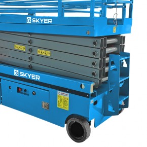 Самоходный ножничный подъемник с выдвижной платформой SKYER PL1435 в Екатеринбурге - avtopogruzchiki.com