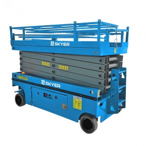 Самоходный ножничный подъемник с выдвижной платформой SKYER PL1625 в Екатеринбурге - avtopogruzchiki.com