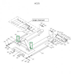 Стопорное кольцо оси углового рычага для гидравлических тележек JC20 в Екатеринбурге - avtopogruzchiki.com