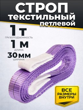 Строп текстильный TOR СТП 1,0 т 1,0 м 30 мм (6:1) в Екатеринбурге - avtopogruzchiki.com