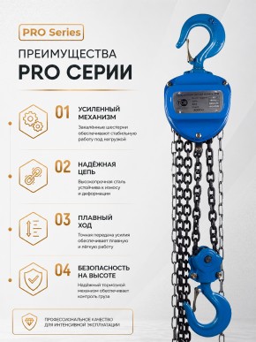Таль ручная шестеренная TOR ТРШ C 2,0ТХ12М PRO (для тяжелых работ) в Екатеринбурге - avtopogruzchiki.com