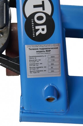 Тележка гидравлическая 3500 кг 1150 мм полиуретановые колеса 200 мм TOR RHP(BF) PRO в Екатеринбурге - avtopogruzchiki.com