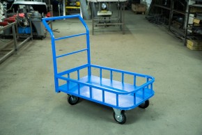 Тележка платформенная TOR ТП-МБ (600х1000) с бортами (колеса 160 мм) в Екатеринбурге - avtopogruzchiki.com