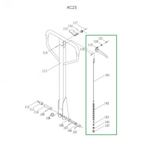 Тяга цепная в сборе для ручки гидравлических тележек АС25 в Екатеринбурге - avtopogruzchiki.com