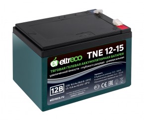 Тяговый аккумулятор Eltreco TNE12-15 (12V12A/H C3) нож в Екатеринбурге - avtopogruzchiki.com