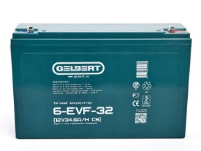 Тяговый аккумулятор Gelbert 6-EVF-32 (12V34.6A/H C5) в Екатеринбурге - avtopogruzchiki.com