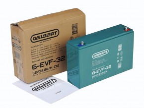 Тяговый аккумулятор Gelbert 6-EVF-32 (12V34.6A/H C5) в Екатеринбурге - avtopogruzchiki.com