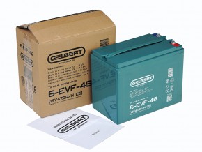 Тяговый аккумулятор Gelbert 6-EVF-45 (12V47.5A/H C5) в Екатеринбурге - avtopogruzchiki.com