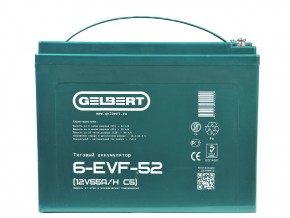 Тяговый аккумулятор Gelbert 6-EVF-52 (12V55A/H C5) в Екатеринбурге - avtopogruzchiki.com