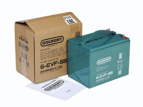 Тяговый аккумулятор Gelbert 6-EVF-55 (12V58.5A/H C5) в Екатеринбурге - avtopogruzchiki.com