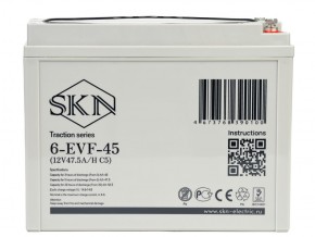 Тяговый аккумулятор SKN 6-EVF-45 (12V47.5A/H C5) в Екатеринбурге - avtopogruzchiki.com