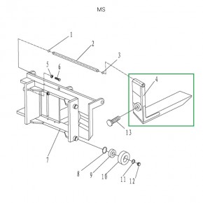 Вила для ручного штабелера для MS1016 в Екатеринбурге - avtopogruzchiki.com