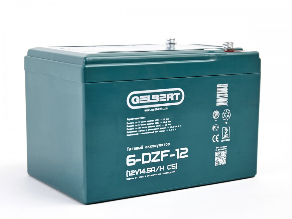 Тяговый аккумулятор Gelbert 6-DZF-12 (12V14.5A/H C5) фотография Тяговый аккумулятор Gelbert 6-DZF-12 (12V14.5A/H C5) - фото
