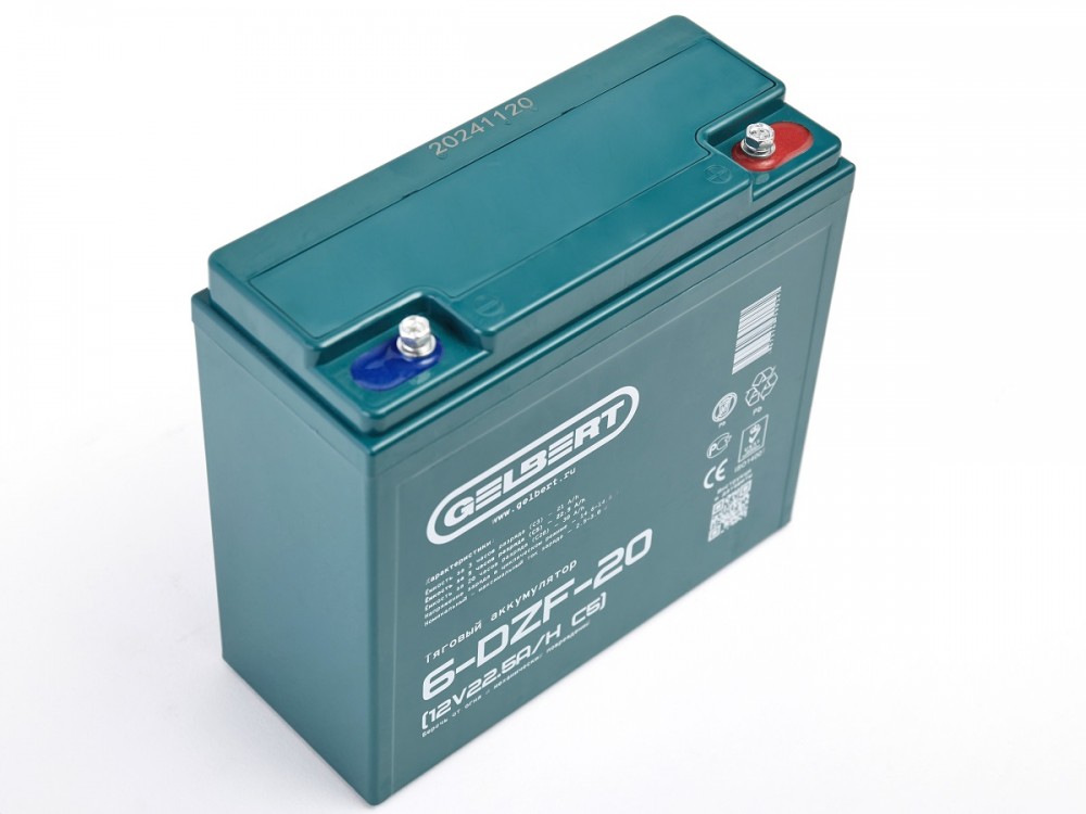 Тяговый аккумулятор Gelbert 6-DZF-20 (12V22.5A/H C5) фотография Тяговый аккумулятор Gelbert 6-DZF-20 (12V22.5A/H C5) - фото
