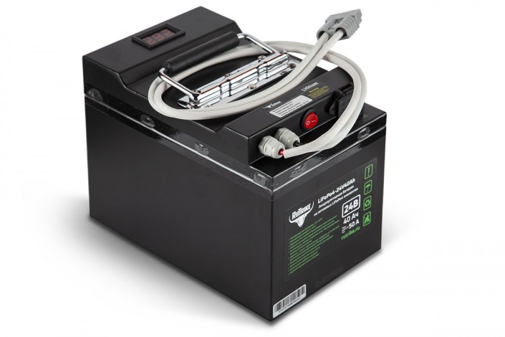 Тяговый аккумулятор Rutrike LiFePO4 24V40Ah (50A) фотография Тяговый аккумулятор Rutrike LiFePO4 24V40Ah (50A) - фото