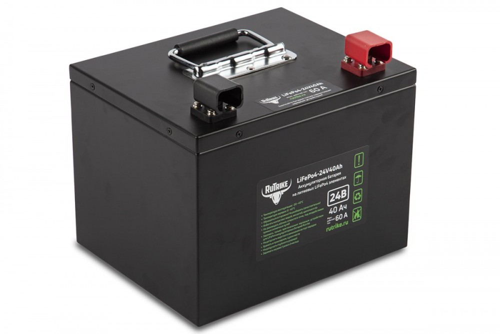 Тяговый аккумулятор Rutrike LiFePO4 24V40Ah (60A) фотография Тяговый аккумулятор Rutrike LiFePO4 24V40Ah (60A) - фото